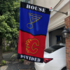 St. Louis Blues vs Calgary Flames House Divided Flag, NHL House Divided Flag