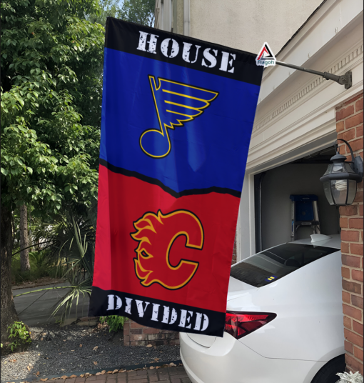 Blues vs Flames House Divided Flag, NHL House Divided Flag