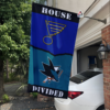 St. Louis Blues vs San Jose Sharks House Divided Flag, NHL House Divided Flag