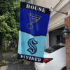 St. Louis Blues vs Seattle Kraken House Divided Flag, NHL House Divided Flag