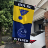 St. Louis Blues vs Vancouver Canucks House Divided Flag, NHL House Divided Flag