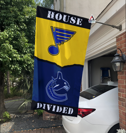 Blues vs Canucks House Divided Flag, NHL House Divided Flag