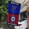 St. Louis Blues vs Winnipeg Jets House Divided Flag, NHL House Divided Flag