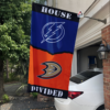 Tampa Bay Lightning vs Anaheim Ducks House Divided Flag, NHL House Divided Flag