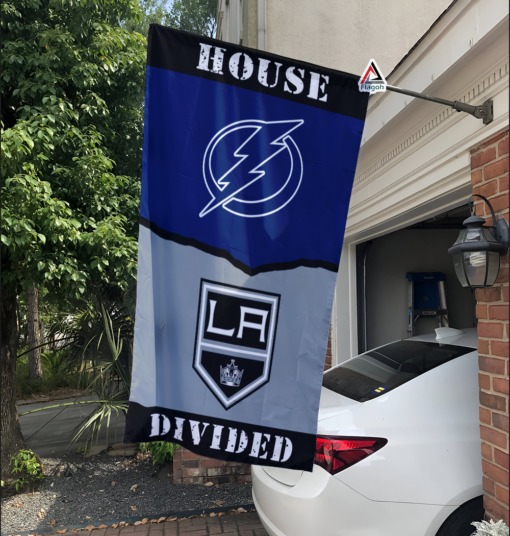 Lightning vs Kings House Divided Flag, NHL House Divided Flag