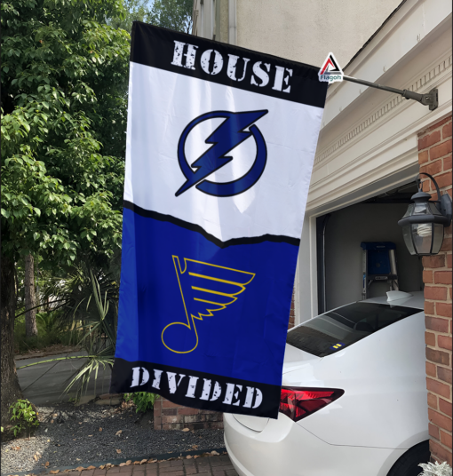 Lightning vs Blues House Divided Flag, NHL House Divided Flag