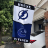 Tampa Bay Lightning vs Vancouver Canucks House Divided Flag, NHL House Divided Flag