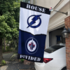 Tampa Bay Lightning vs Winnipeg Jets House Divided Flag, NHL House Divided Flag