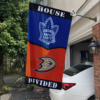 Toronto Maple Leafs vs Anaheim Ducks House Divided Flag, NHL House Divided Flag