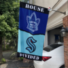 Toronto Maple Leafs vs Seattle Kraken House Divided Flag, NHL House Divided Flag