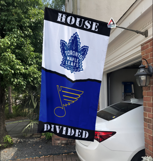 Maple Leafs vs Blues House Divided Flag, NHL House Divided Flag