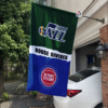 Utah Jazz vs Detroit Pistons House Divided Flag, NBA House Divided Flag