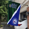 Utah Jazz vs Philadelphia 76ers House Divided Flag, NBA House Divided Flag