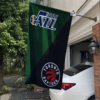 Utah Jazz vs Toronto Raptors House Divided Flag, NBA House Divided Flag