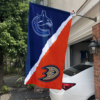 Vancouver Canucks vs Anaheim Ducks House Divided Flag, NHL House Divided Flag