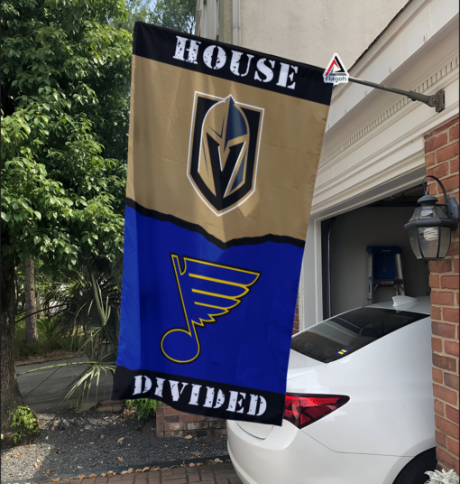 Golden Knights vs Blues House Divided Flag, NHL House Divided Flag