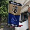 Vegas Golden Knights vs Vancouver Canucks House Divided Flag, NHL House Divided Flag