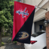 Washington Capitals vs Anaheim Ducks House Divided Flag, NHL House Divided Flag