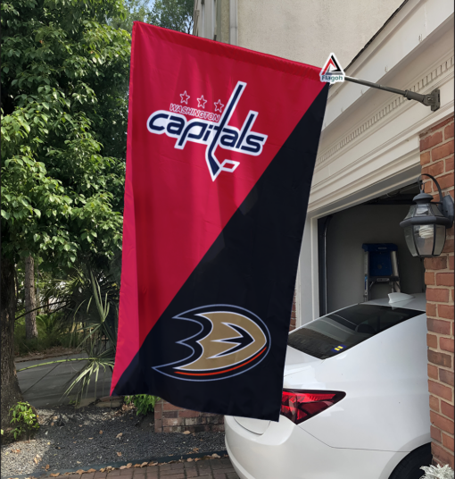 Capitals vs Ducks House Divided Flag, NHL House Divided Flag