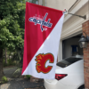 Washington Capitals vs Calgary Flames House Divided Flag, NHL House Divided Flag