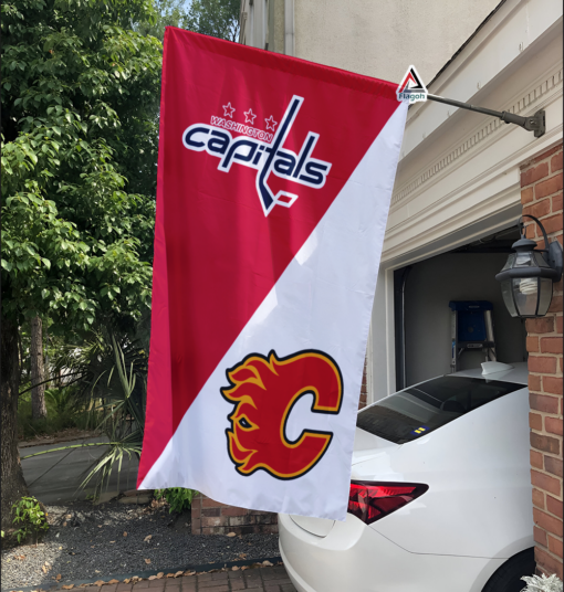 Capitals vs Flames House Divided Flag, NHL House Divided Flag