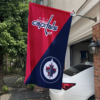 Washington Capitals vs Winnipeg Jets House Divided Flag, NHL House Divided Flag