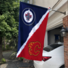 Winnipeg Jets vs Calgary Flames House Divided Flag, NHL House Divided Flag