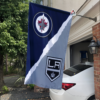 Winnipeg Jets vs Los Angeles Kings House Divided Flag, NHL House Divided Flag