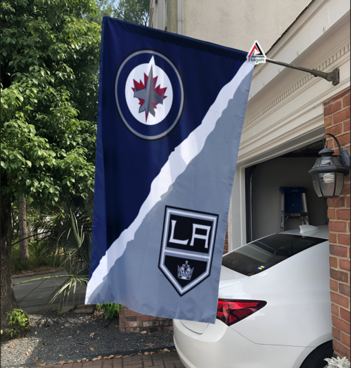 Jets vs Kings House Divided Flag, NHL House Divided Flag