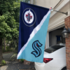 Winnipeg Jets vs Seattle Kraken House Divided Flag, NHL House Divided Flag