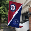 Winnipeg Jets vs Vancouver Canucks House Divided Flag, NHL House Divided Flag