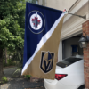 Winnipeg Jets vs Vegas Golden Knights House Divided Flag, NHL House Divided Flag