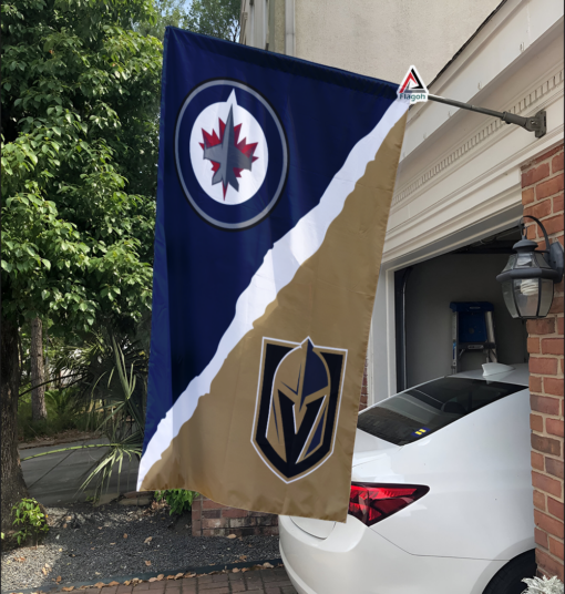 Jets vs Golden Knights House Divided Flag, NHL House Divided Flag