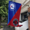 Philadelphia 76ers vs Toronto Raptors House Divided Flag, NBA House Divided Flag