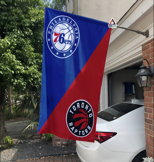 76ers vs Raptors House Divided Flag, NBA House Divided Flag