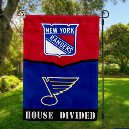 Rangers vs Blues House Divided Flag, NHL House Divided Flag