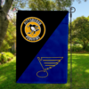 Pittsburgh Penguins vs St. Louis Blues House Divided Flag, NHL House Divided Flag