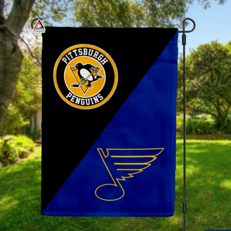 Penguins vs Blues House Divided Flag, NHL House Divided Flag