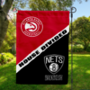 Atlanta Hawks vs Brooklyn Nets House Divided Flag, NBA House Divided Flag