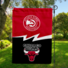 Atlanta Hawks vs Chicago Bulls House Divided Flag, NBA House Divided Flag