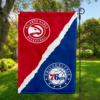 Atlanta Hawks vs Philadelphia 76ers House Divided Flag, NBA House Divided Flag