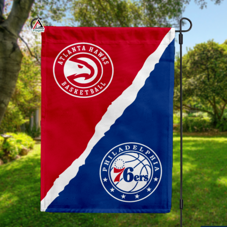 Hawks vs 76ers House Divided Flag, NBA House Divided Flag