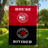 Atlanta Hawks vs Toronto Raptors House Divided Flag, NBA House Divided Flag