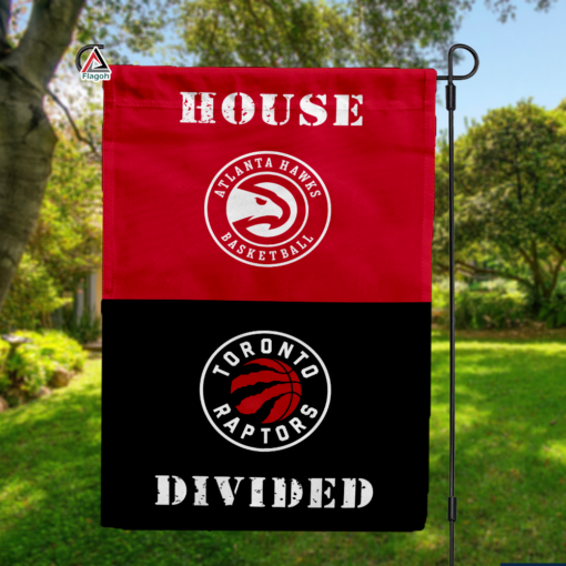 Hawks vs Raptors House Divided Flag, NBA House Divided Flag