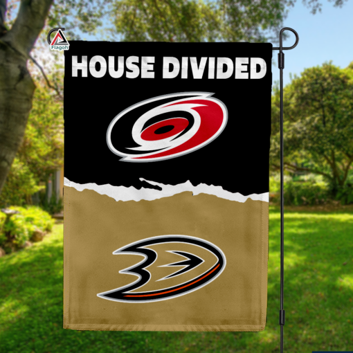 Hurricanes vs Ducks House Divided Flag, NHL House Divided Flag