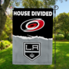 Carolina Hurricanes vs Los Angeles Kings House Divided Flag, NHL House Divided Flag