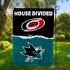 Carolina Hurricanes vs San Jose Sharks House Divided Flag, NHL House Divided Flag