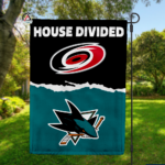 Hurricanes vs Sharks House Divided Flag, NHL House Divided Flag