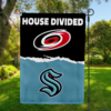 Carolina Hurricanes vs Seattle Kraken House Divided Flag, NHL House Divided Flag