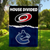 Carolina Hurricanes vs Vancouver Canucks House Divided Flag, NHL House Divided Flag